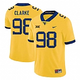 West Virginia Mountaineers 98 Will Clarke Yellow College Football Jersey Dzhi,baseball caps,new era cap wholesale,wholesale hats